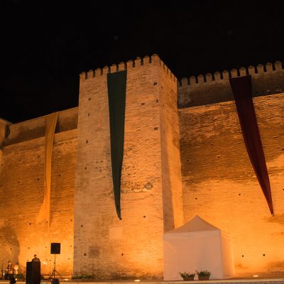 Moorish walls at night velez malaga