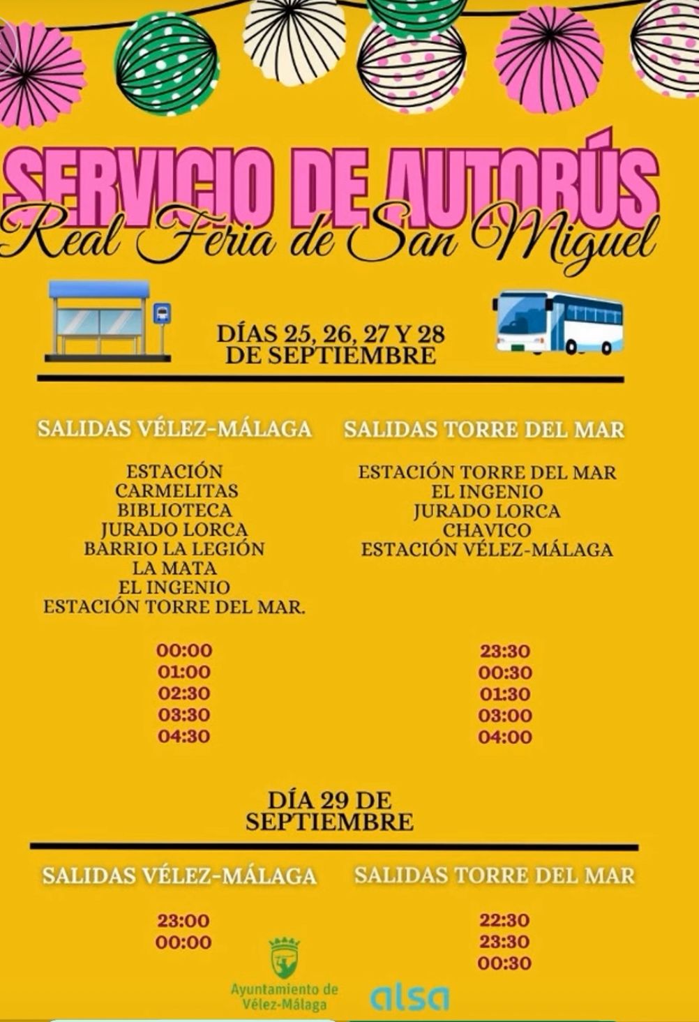 feria bus timetable 25