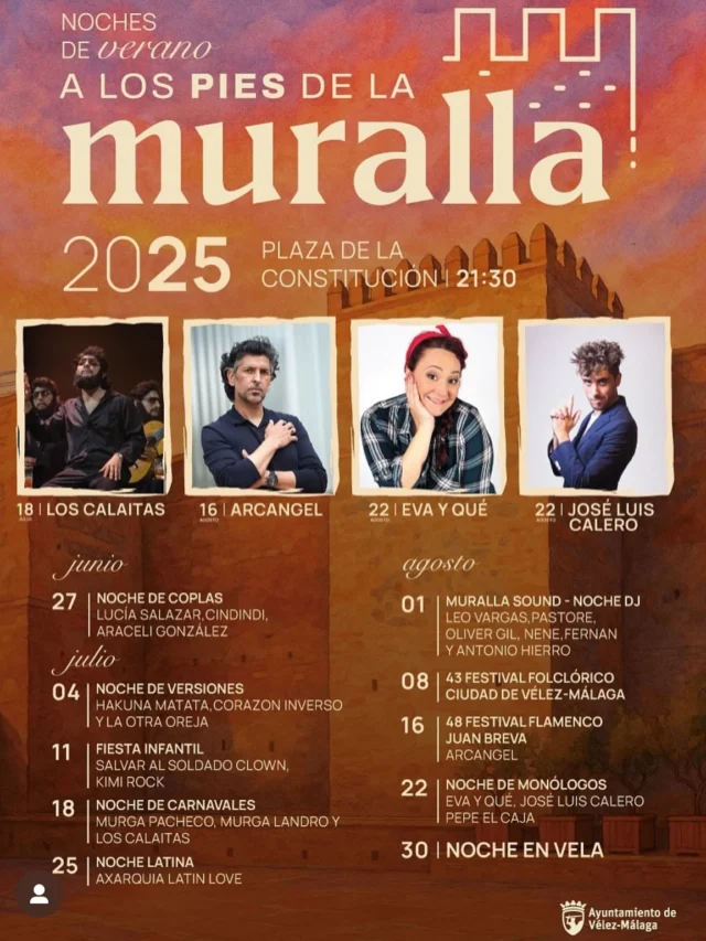 Things to do this summer in Velez. Summer holidays have started for the children which means long late evenings on the beach and plaza/park time, making the most of cool nights. Here’s the summer agenda 2025 in Velez-Malaga’s historic centre.
Making use of Plaza de La Constitución there’s local artists as well as some more famous names. Arcangel on the 16th will be great.
La Sasteria on the Plaza is convenient for a drink and tapas - you might want to reserve a table now. 😉
Cinema in the park is always a chilled affair, just bring along snacks and something to sit on.
My personal favourite is the Jazz in the patio of the CAC gallery - I look forward to it every year. Eat at Casa Domi next door or La Bohemia.
.
.
.
.
.
#verano #velezmalaga #axarquía #summerinthecity #placestovisit #thingstodoaxarquia #musicaendirecto #livejazz